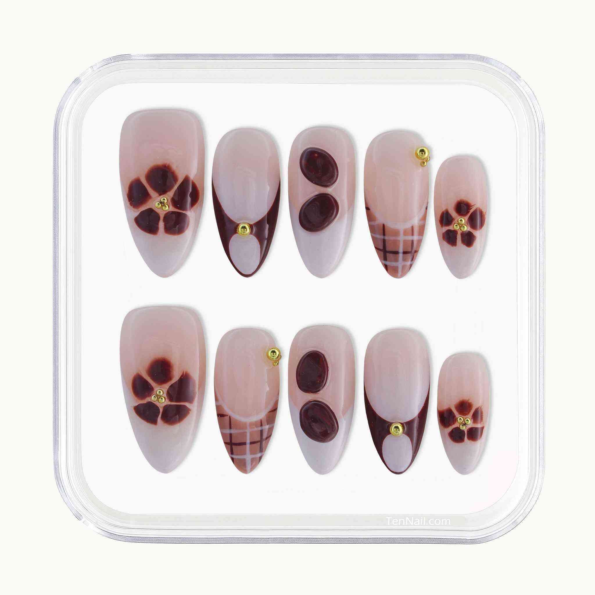 Coco Bead reusable Press on nails by Tennail